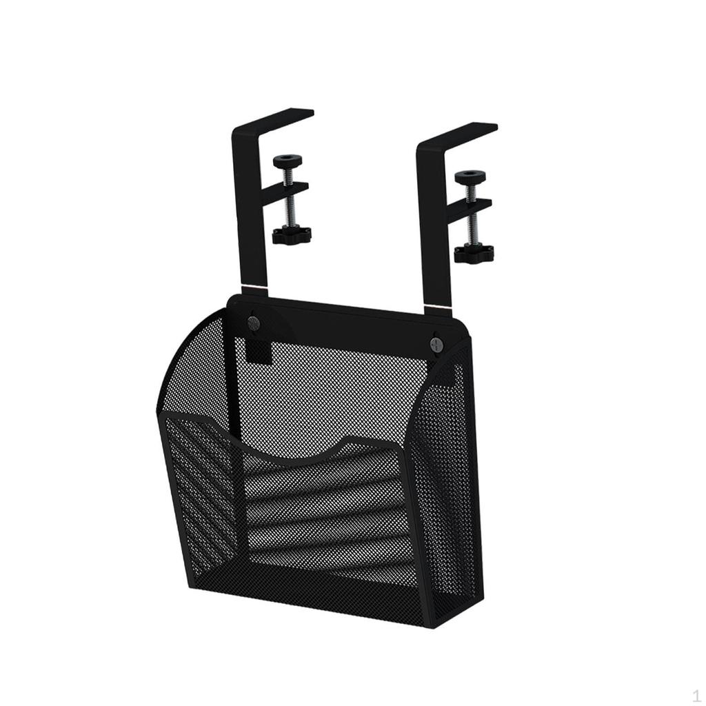 Clamp on Desk Storage Holder, Iron Rack for Side Organization in School and Home