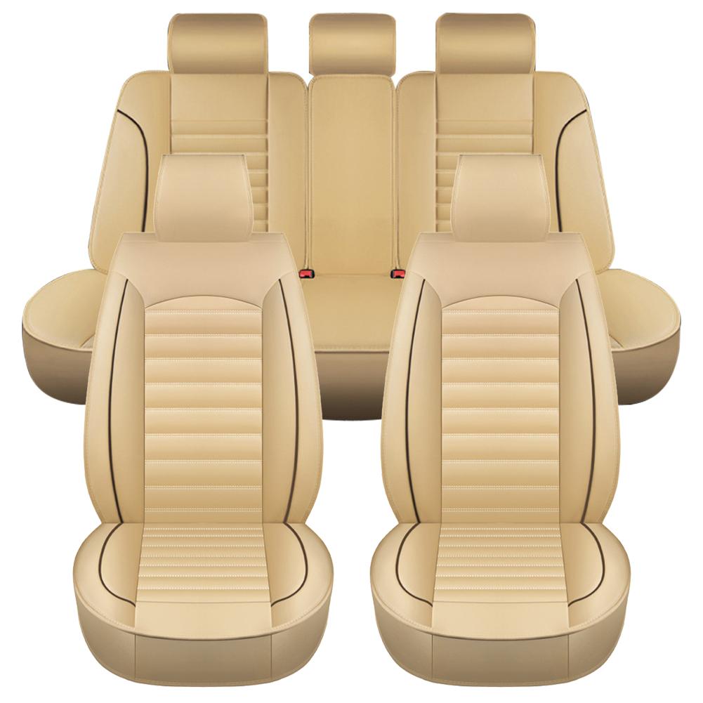 Full Set Universal Car Seat Covers Breathable Leather Car Seat Protector Soft Automotive Covers Cushion Car Interior Accessories