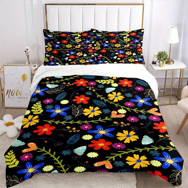 Set Lenzuola con Fantasia Floreale 3 Pezzi, Traspirante e Morbido, Adatto a Tutte le Stagioni, Ideale per Uso Domestico, Adatto per Decorazione Camera da Letto yy250821183