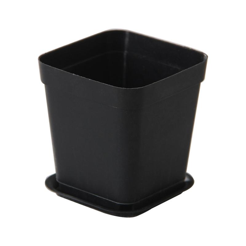 Square Flower Pot with Tray Planter Cactus Durable PP Cactus Flower Pot Succulent Pot with Holes for Home Office Desk 1 чёрный