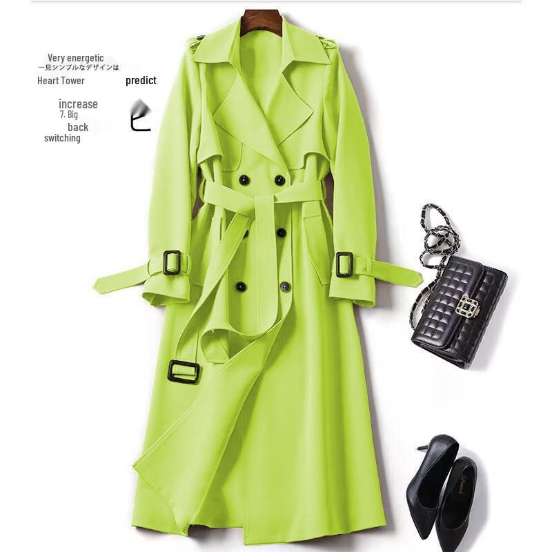 Women's Mid-Length Korean-Style Trench Coat, Plus Size & Petite, Trendy British Over-the-Knee Outerwear