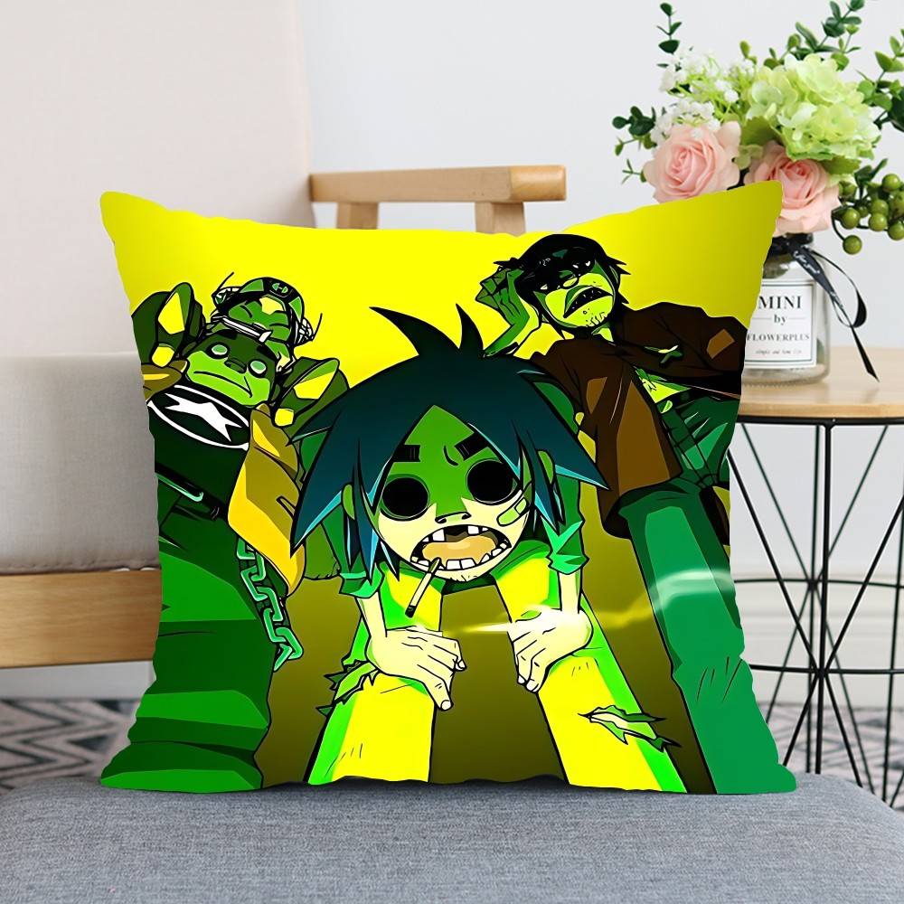 

Singer GGorillaz Band Throw Pillow Covers Pattern Cushion Cover Suitable For Sofa Bedroom Car Pillow Cover 40x40 cm