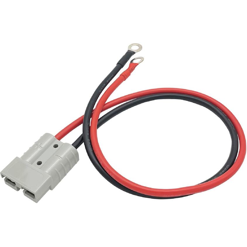 

Электрический погрузчик Зарядный штекер 10AWG Кабель подключения аккумулятора с быстроразъемным соединителем 50A 600V и уплотнительным кольцом для аккумуляторных автомобилей, экскурсионных автомобилей, тракторов, 10AWG/50CM