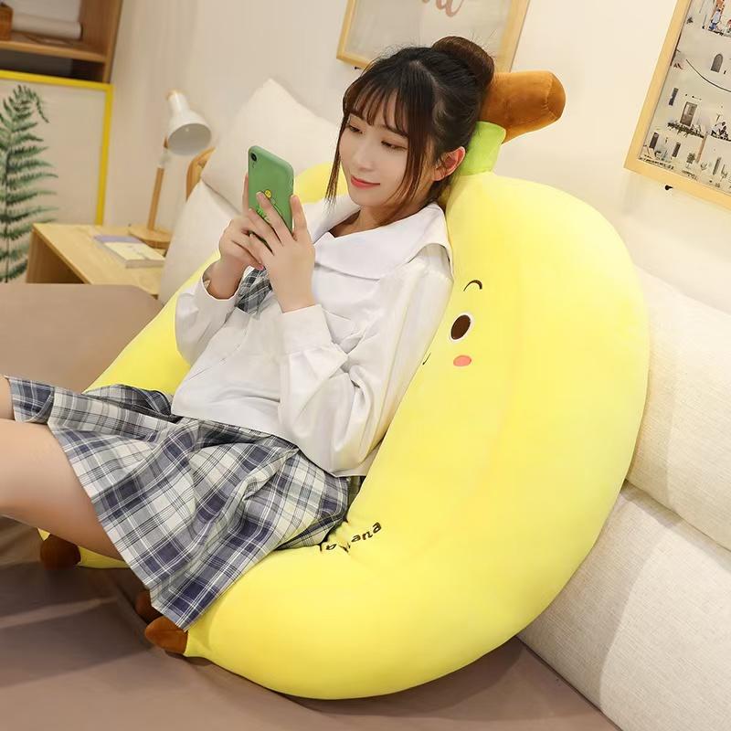 Giant Banana Dog Plush Toy PP Cotton Comforter Stuffed Fruit Doll Sofa Gift