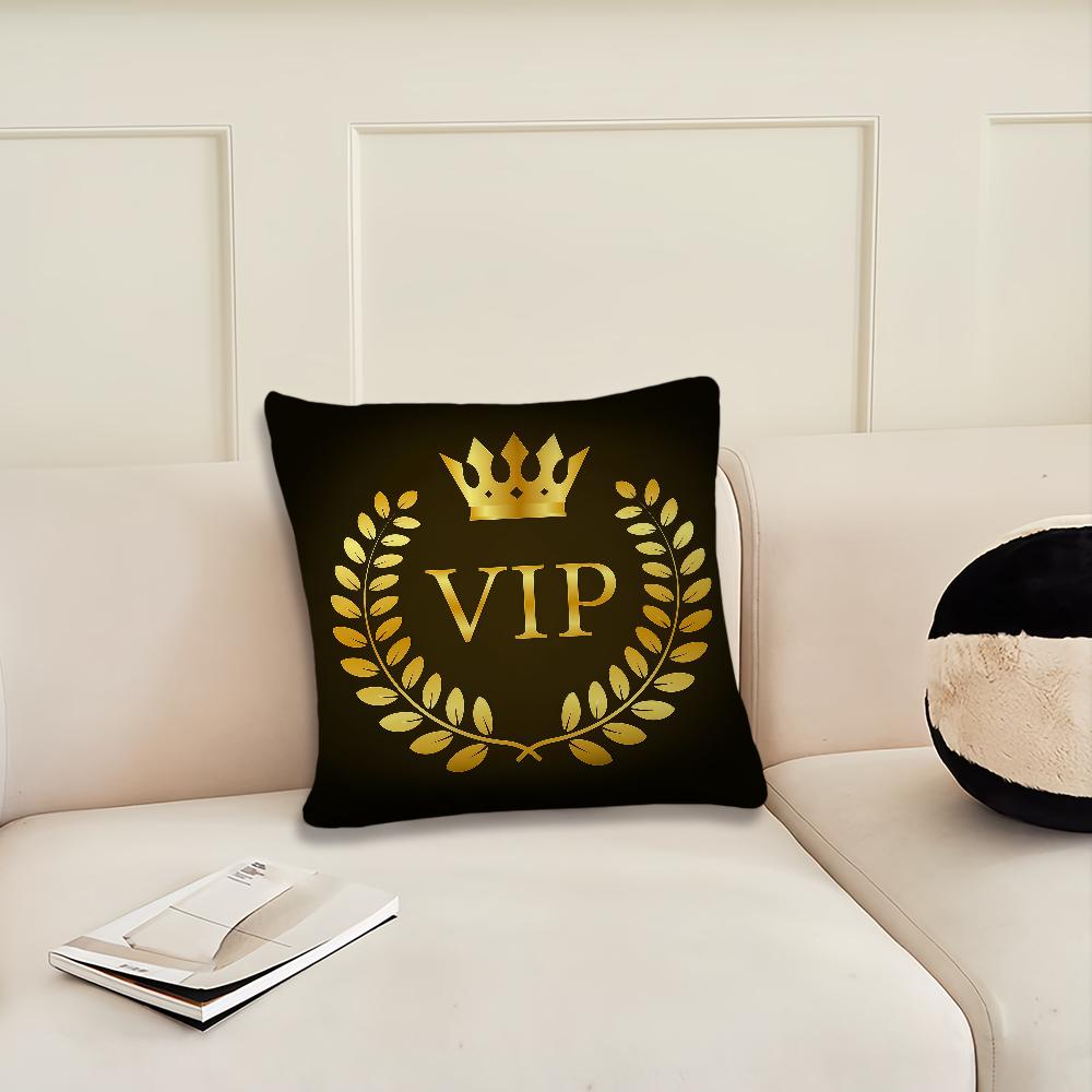 

Fashion VIP logo cool cushion cover Pillow Cover Decoration Room Home Sofa living Office Car Nordic Simplicity 22x22Inch