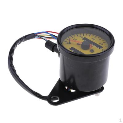 60mm Yellow Motorcycle LED Speedometer Odometer With Indicator