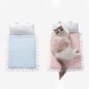 Ice Silk Fabric Breathable Dog Bed Skin Friendly Dog Bed Flounce Cooling Pet Bed  Indoor Use