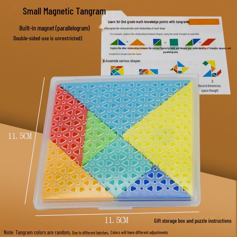 Magnetic Tangram 28cm Extra-Large Geometric Puzzle - Shape Recognition & Math Teaching Tool