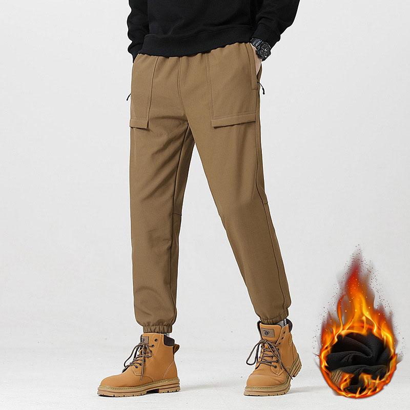 

Мужские зимние теплые флисовые брюки Мужские водонепроницаемые ветрозащитные теплые брюки-джоггеры для походов, кемпинга, альпинизма, катания на лыжах S коричневый