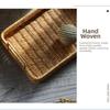 New Plastic Storage Tray with Handle Wicker Woven Woven Basket Multifunction Rectangular Serving Tray Dining Table