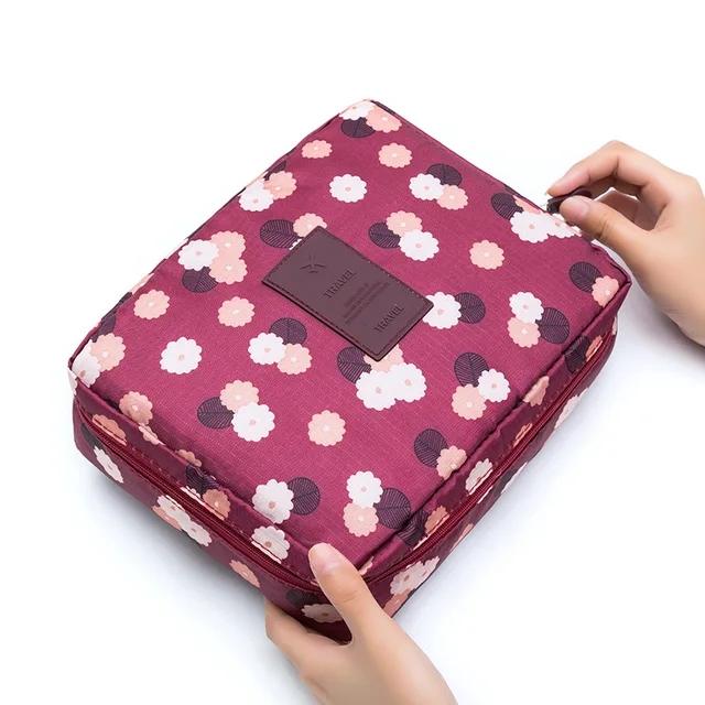 Multifunktionale Reise-Make-up-Tasche für Mädchen, wasserdichter, tragbarer Kosmetik-Organizer mit mehreren Fächern für Damen