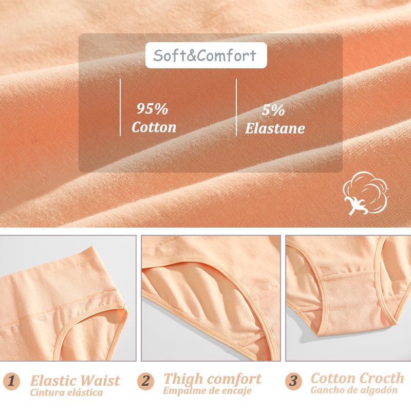 4Pcs/Set Comfortable Panties Solid Color Basic Briefs for Women Cotton Underwear S-XXL Panty Plus Size Women's Lingerie