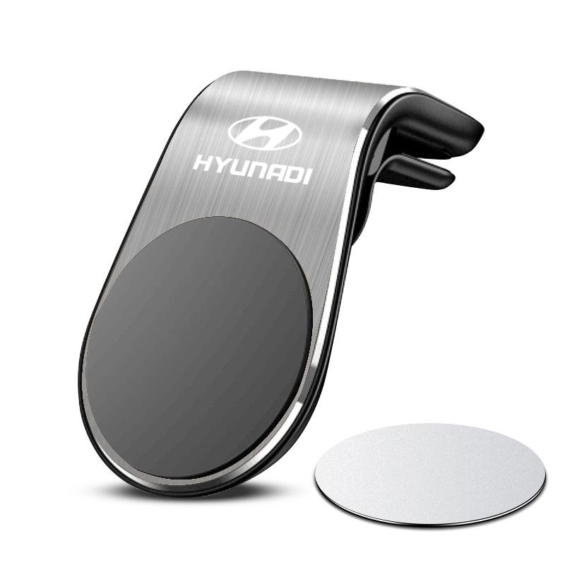 rkwpj4 Round Magnetic Car Mobile Phone Holder Magnetic Accessory for Hyundai ACCENT Elantra N Line Performance i40 i45 ix55 ix20 ix35 серебряный