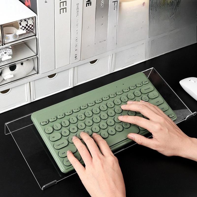 Acrylic Desktop Keyboard Stand, Compact Riser for Keyboard & Mini PC, Durable Clear Lifter, Colorful Keyboard Rack