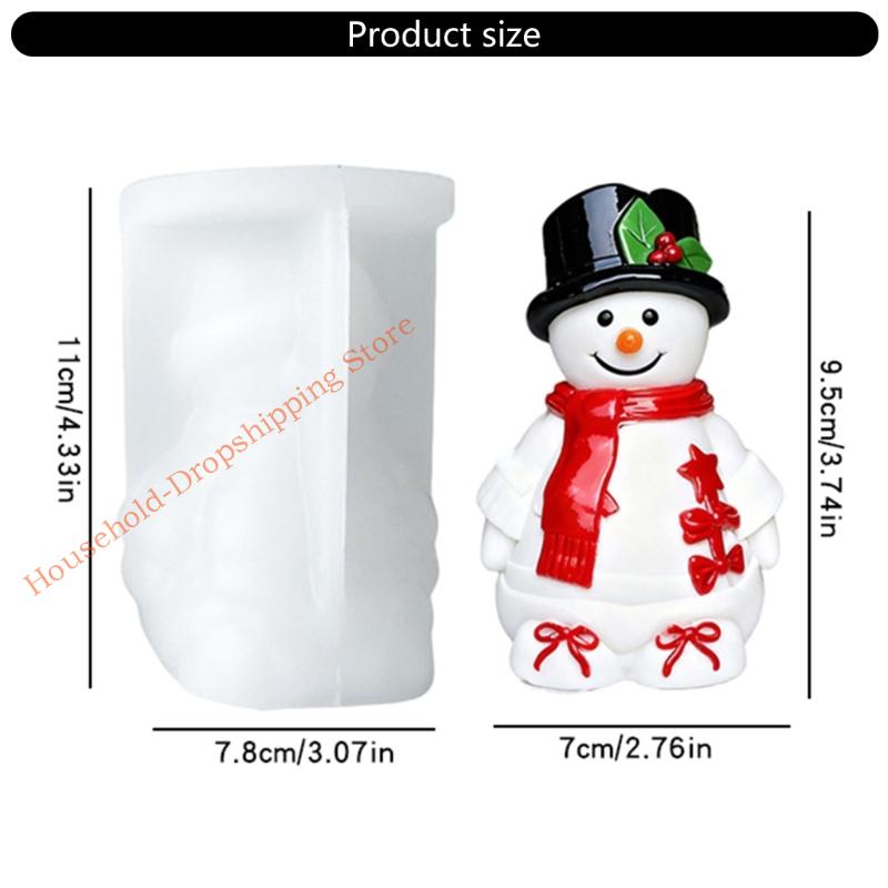 Snowman Figurine Silicone Mold Christmas Theme Silicone Mould For Handmade Soap Festival Decoration 85AD