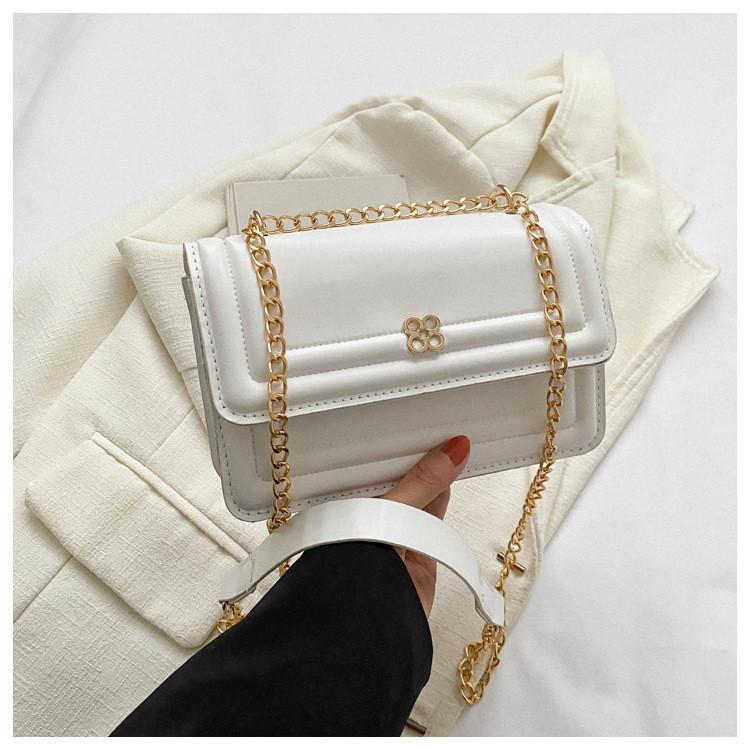 2023 New Winter Simple And Stylish Candy Color Chain Single Shoulder Handbag белый