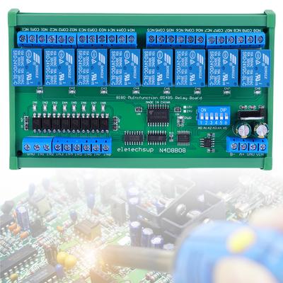 DC 12V 24V 8CH Isolated Input 8CH Output UART RS485 Relay Module DIN35 C45 Rail Modbus RTU Control Switch Board