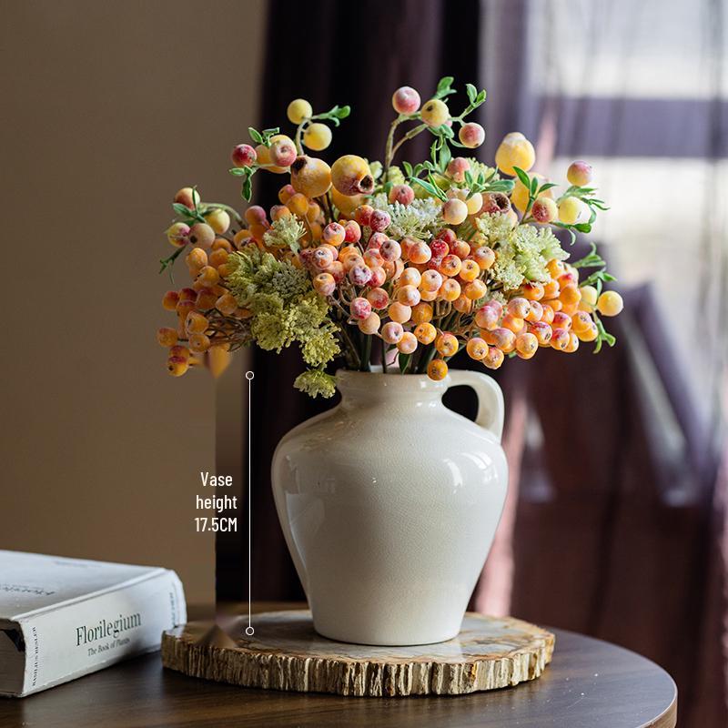 Bionic Blueberry Artificial Flowers for Living Room Decoration - Dried Flower Bouquets Arrangement