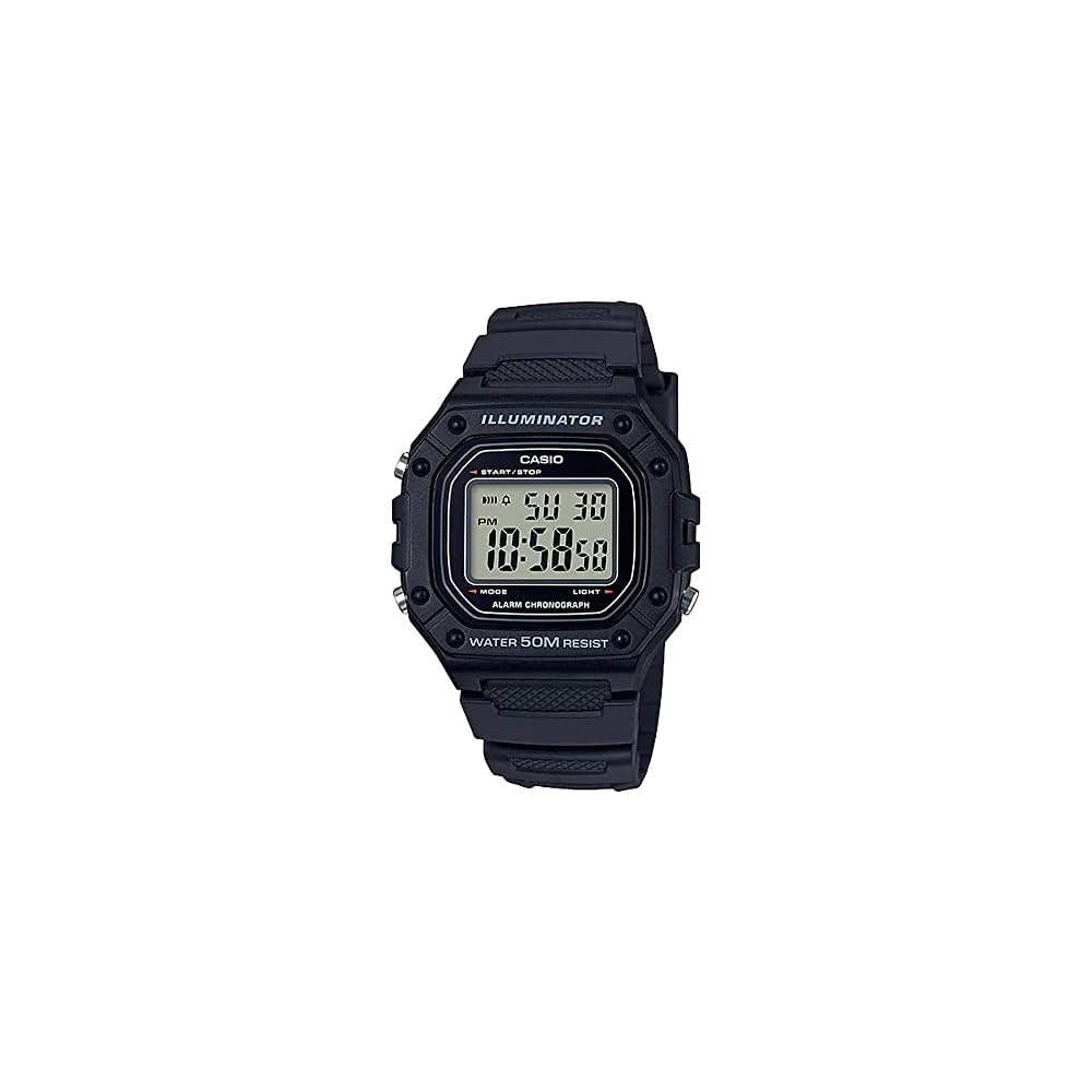 Casio Standard Digital Watch W-218H-1AV Black Unisex Lightweight Water Resistant