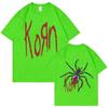 Rock Band Korn Print T Shirts Spider Graphic Tshirt Men Vintage Oversized T-shirt Unisex Alternative Nu Metal Music Short Sleeve