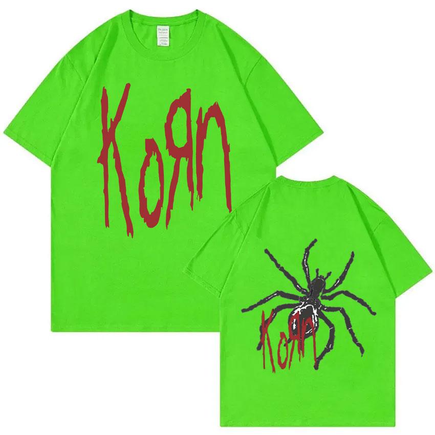 Rock Band Korn Print T Shirts Spider Graphic Tshirt Men Vintage Oversized T-shirt Unisex Alternative Nu Metal Music Short Sleeve