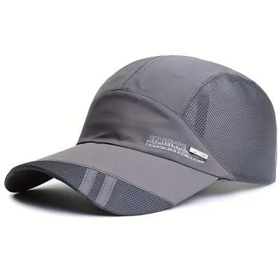1pc Breathable Mesh Baseball Cap, Quick-Dry Polyester Sports Hat for Fishing Golf Sun Protection, Breathable Fishing Golf Cap