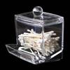 Mall Cotton Swab Dispenser, Plastic Ear Stick Swabs Holder, Square Toothpick Storage Container, Bathroom Countertop Decorative