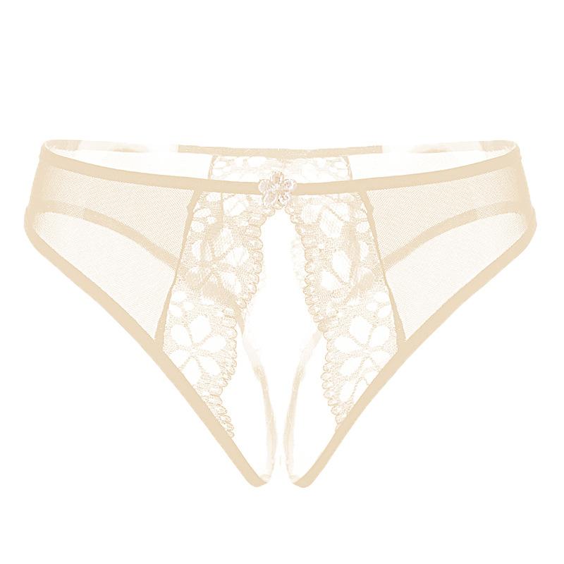 Sexy Underwear Sexy T-shaped Open Panties Thong Women's Lace Sao Low Waist Hot Open Crotch Temptation Transparent