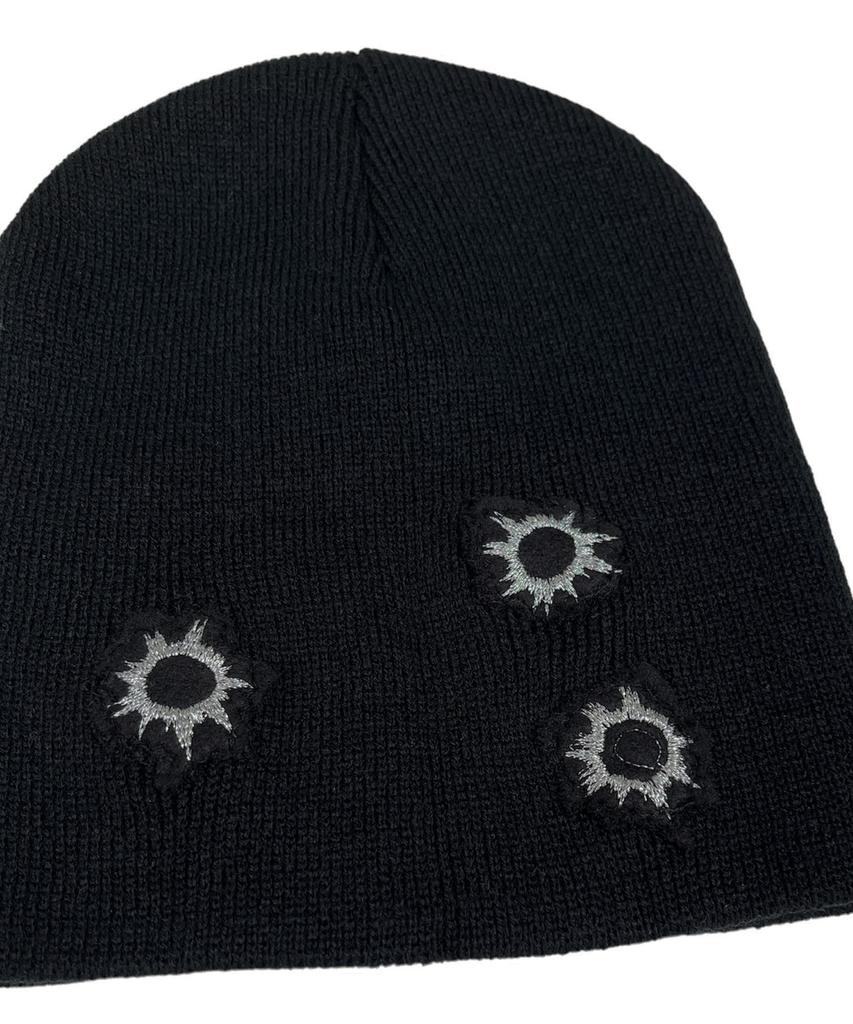 SK8ER ROCK Shot Holes Beanie ((Black))
