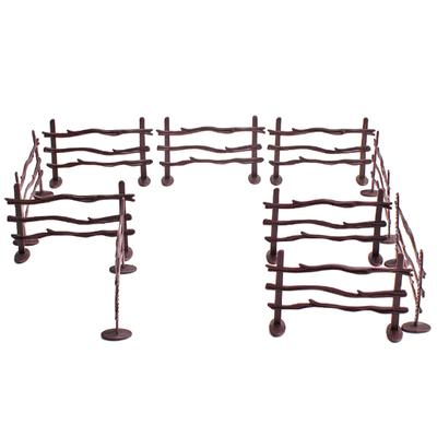 10Pc/Conjunto Cerca Decoração Modelo Simulação Fazenda Rancho Diy Mesa de Areia Cerca Acessórios Trompete Estático Brinquedo Infantil