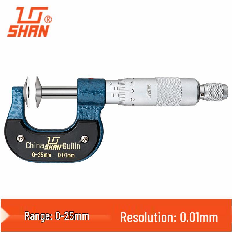 Guiliang Guilin Precision Micrometer Anvil 0-300mm Gear Paper Measuring Tool