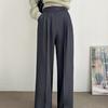 Log Bijo Belt Two-Pin Tuck Long Wide Slacks (4 Colors)