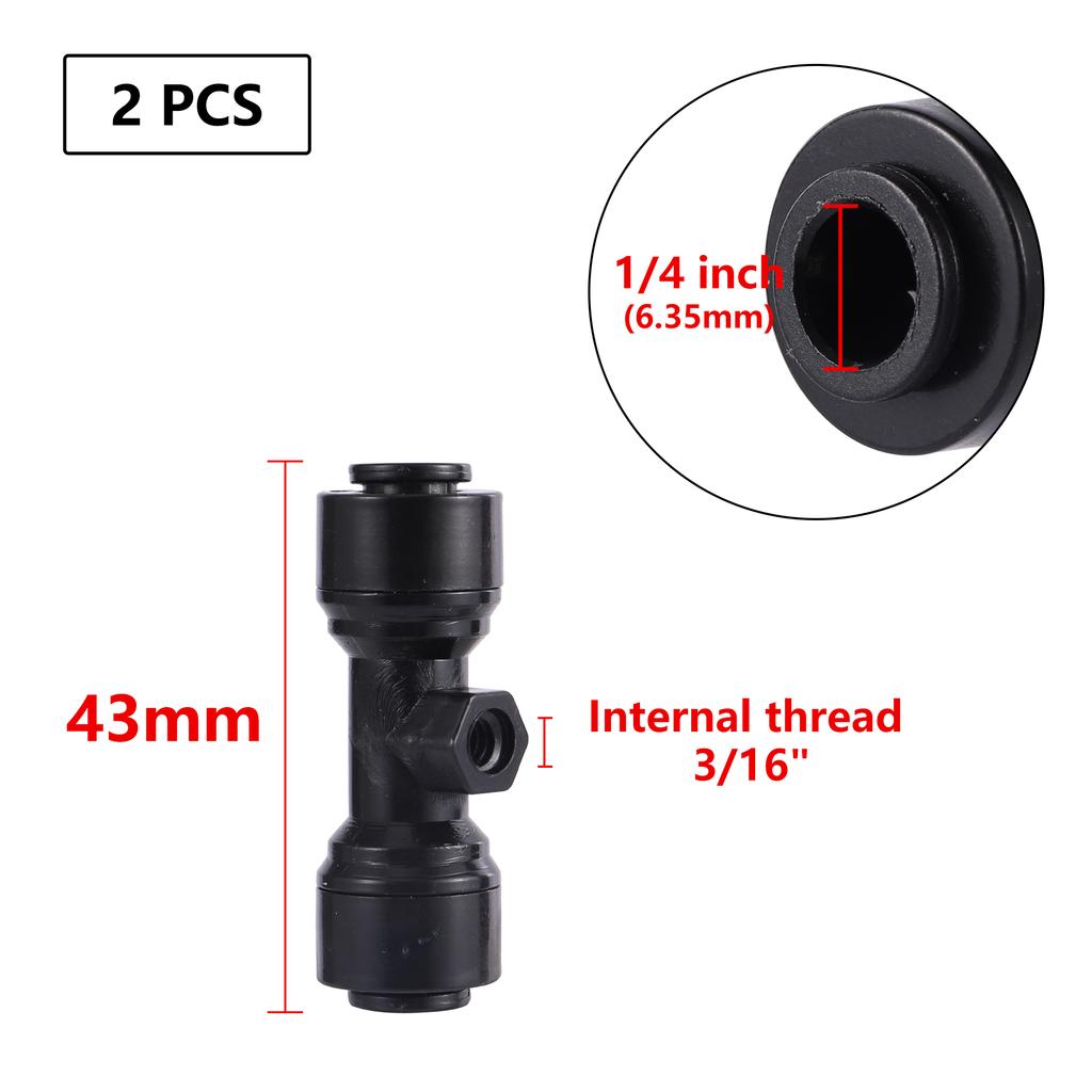 10Pcs 1/4" 6.35Mm Bulkhead Union Connector Tee Elbow Aquarium Quick Coupling For RO Water System Plastic Pipe Fittings Connector