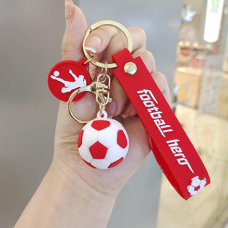 Football Cup Cartoon Mini Simulation Football Keychain Outdoor Backpack Key Pendant Gift Travel Commemoration