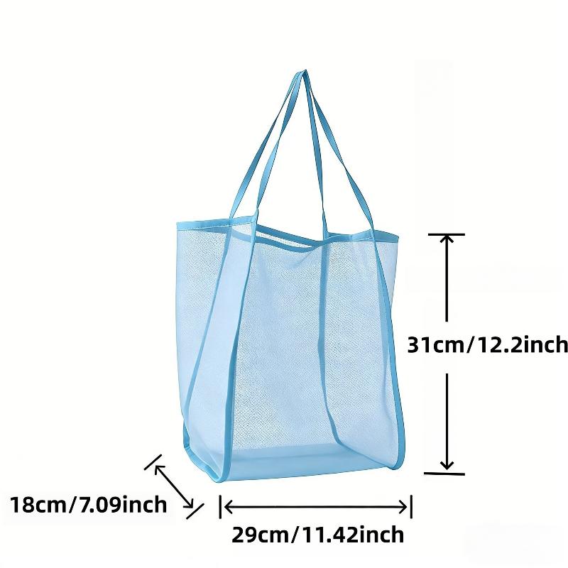Mesh Beach Bag Lightweight Breathable Quick Dry Travel Tote For Beach Trips Outdoor Activities Store Towels Toys