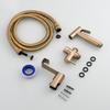 Brushed Gold 304 Stainless Steel Toilet Bidet Faucet Set Handheld Bidet Sprayer Set Single Cold Water Tap Self Cleaning