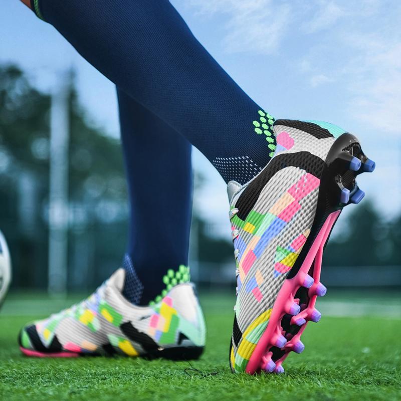 Men's Low-top Football Boots Large Size Long Nails PU Leather Boys Soccer Shoes Nailing Anti-slip Football Boots