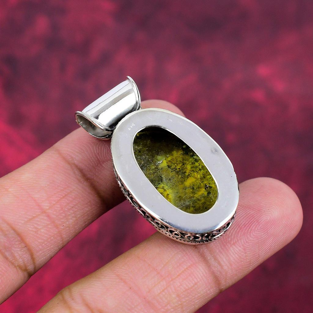 Bumblebee Jasper Pendant, 925 Solid Sterling Silver Gemstone Jewelry, Handmade Pendant, For Mother Day