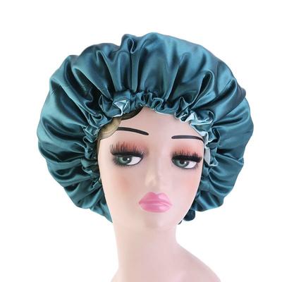 Doppellagige Satin-Nachtmütze für Frauen, Entbindungsmütze, Haarpflege, Chemotherapie-Kappe, Kappe gegen Haarausfall, elastische Verstellschnalle