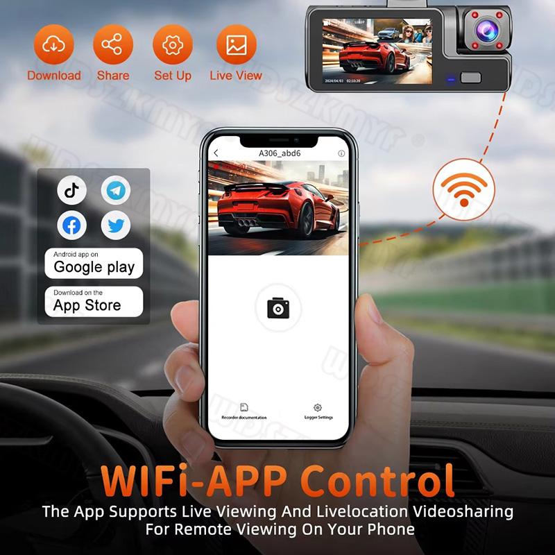 2/3 Channel Dash Cam for Cars 1080P Car Camera WIFI Video Recorder Front or Rear View Camera Car DVR Black Box Car Assecories
