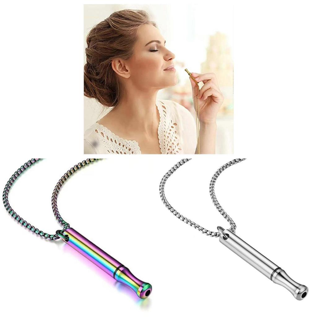 Titanium Steel Whistle Pendant Necklace With Adjustable Chain For Men Women