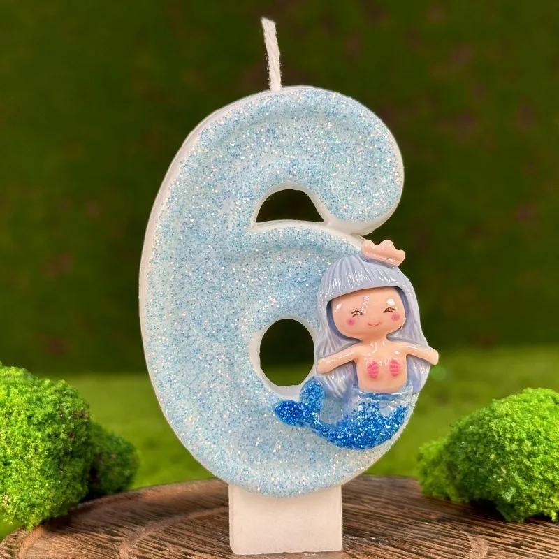 Creative Number Birthday Candle Cake Birthday Decoration Candle Handmade Party Mermaid Party Atmosphere Decoration Supplies
