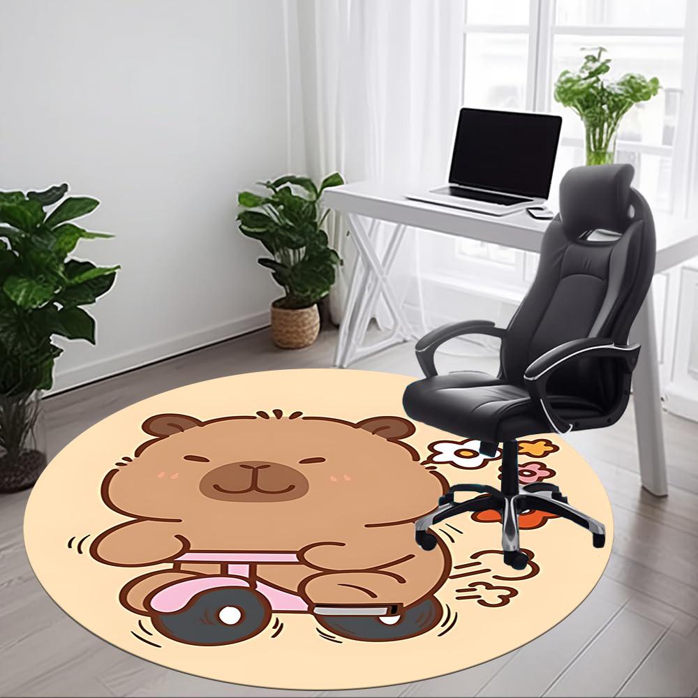 1pc Scooter Capybara Chair Carpet for Office, Non-slip, Soft and Durable Leisure Rug, Perfect for Office, Living Room Yy251103099