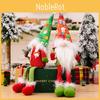 Charming Christmas Themed Red Green Printed Hat Faceless Doll Rudolph Hanging Plush Decoration For Holiday Cheer