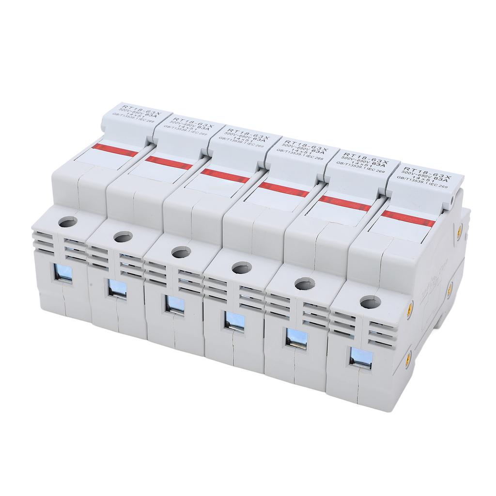 RT18 63X Rail Mounted Fuse Holder Base with LED Light for RO16 14x51mm Fuse Core 63A 500 690V