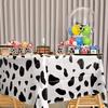 1PC Disposable Tablecloth Cow Party Themed Tablecloth Suitable for Picnics Farm Animal Themed Parties Birthday Party Decorations