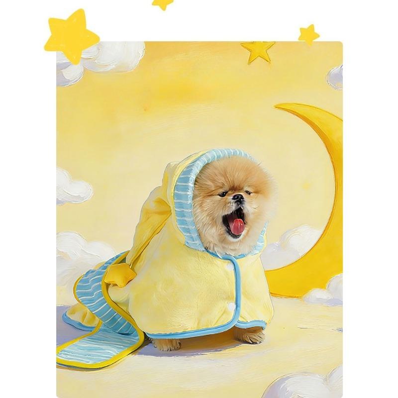 Toalla para Perro de Coral Suave Transpirable Absorbente Bata de Baño para Mascotas Bata para Cachorro Secado Rápido Ropa para Perros para Razas Pequeñas