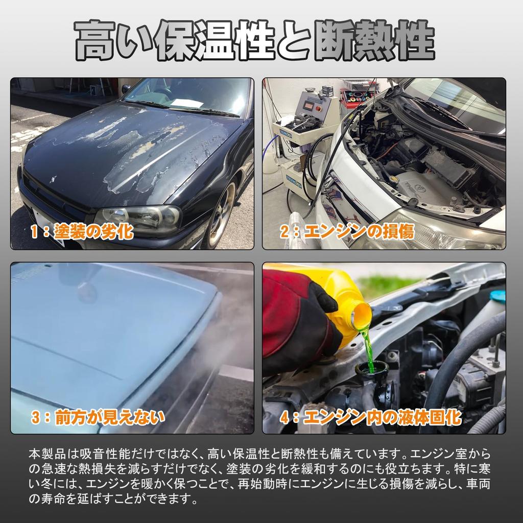 TELLIKA Soundproofing Mat for Toyota Alphard Vellfire Engine Soundproofing Bonnet Soundproofing Engine Hood Insulating Engine Noise Noise Sponge