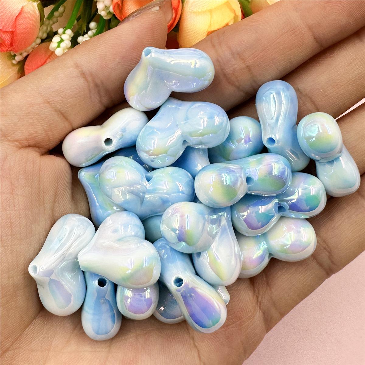 

Высококачественный акрил 16*22 мм 20 шт. красочный креативный материал ручной работы персиковое сердце с отверстием свободные бусины DIY бисерный аксессуар сияющий свет синий