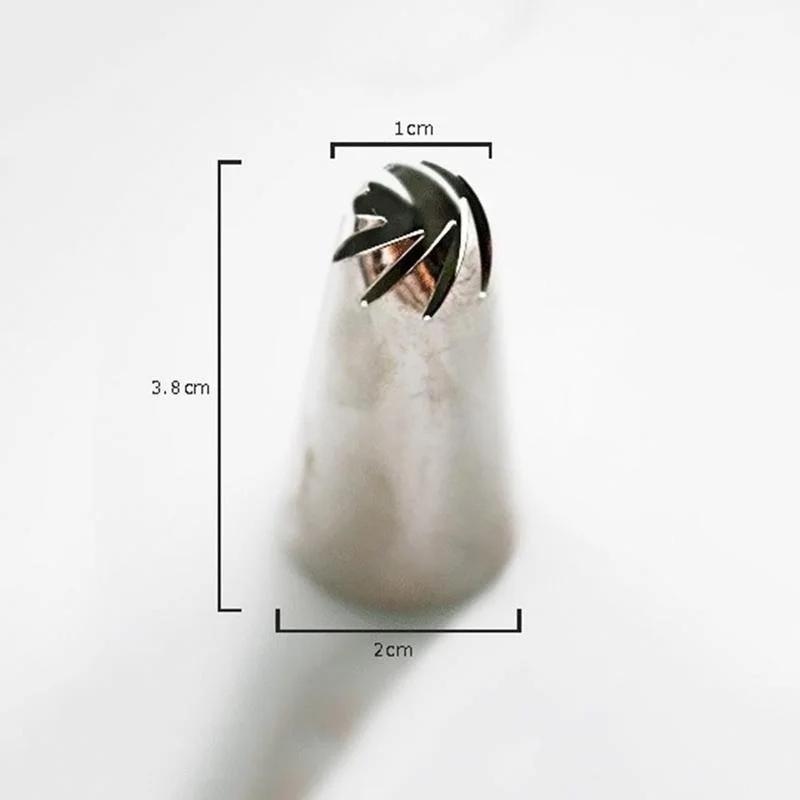 3 stk/sett Skjev 8-tanns Rustfritt Stål Smør Biaohua Munn Ett Steg Rosemunn Husholdningskjøkken Baking Krem Formingsverktøy